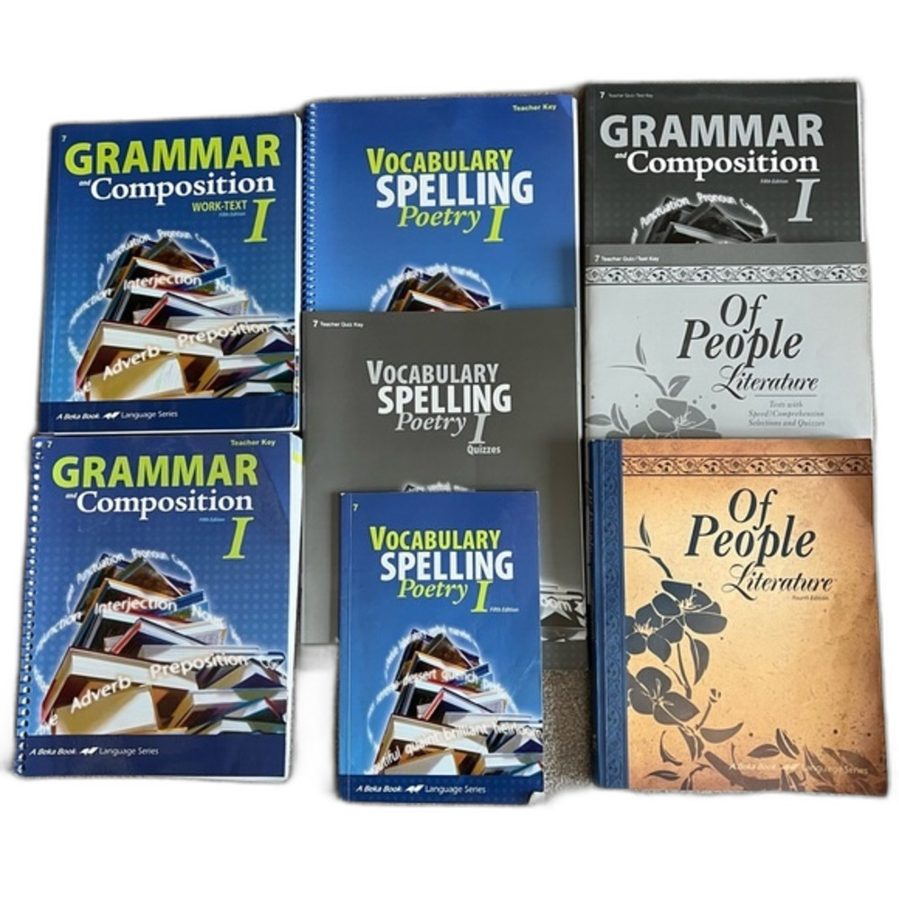 Abeka Grade 7 English Student/Teacher Curriculum Set of 8